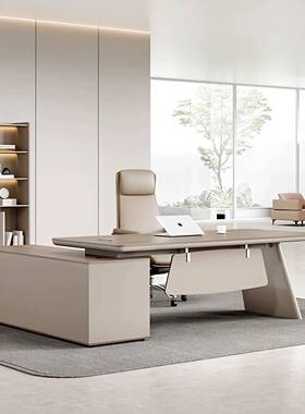 AYD-D022现公代简老板公办桌总裁董事长办室大班桌椅约背景柜全套