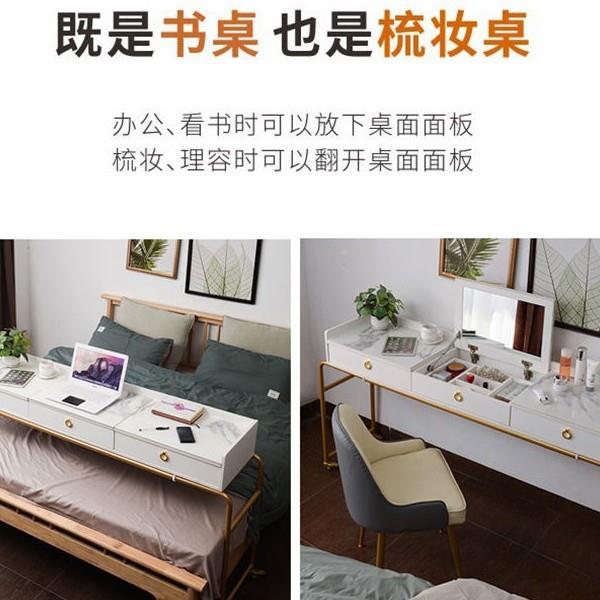 新款伸缩跨床梳妆台一体卧室床移动桌书桌长VVH条懒桌床上人桌翻