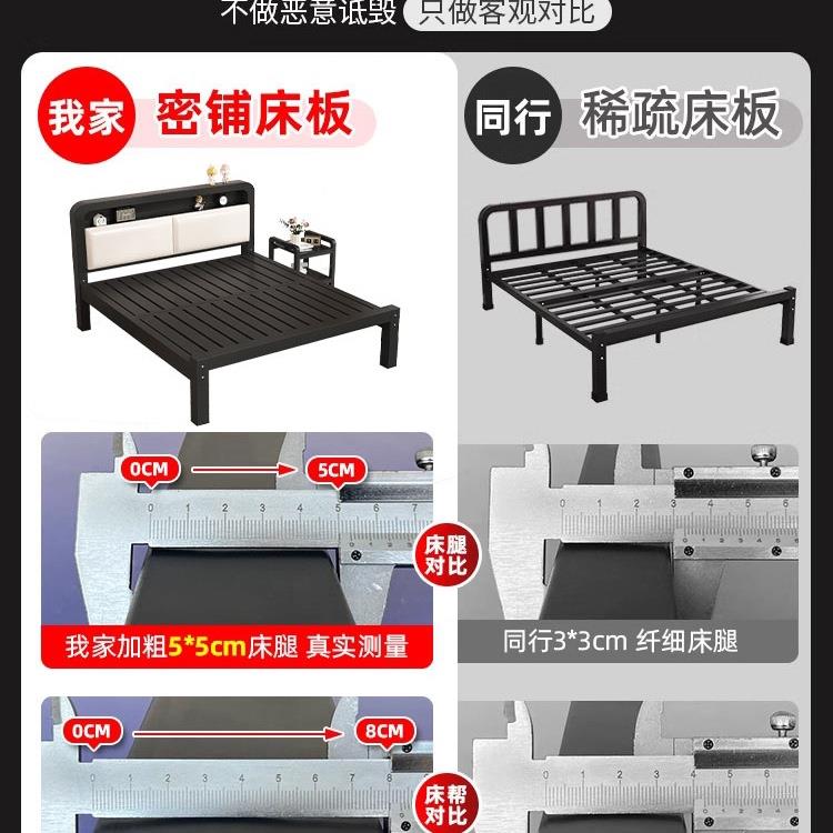 艺床双人床架家用15m单人铁床不锈钢加固加粗加厚1米FS758S858.铁