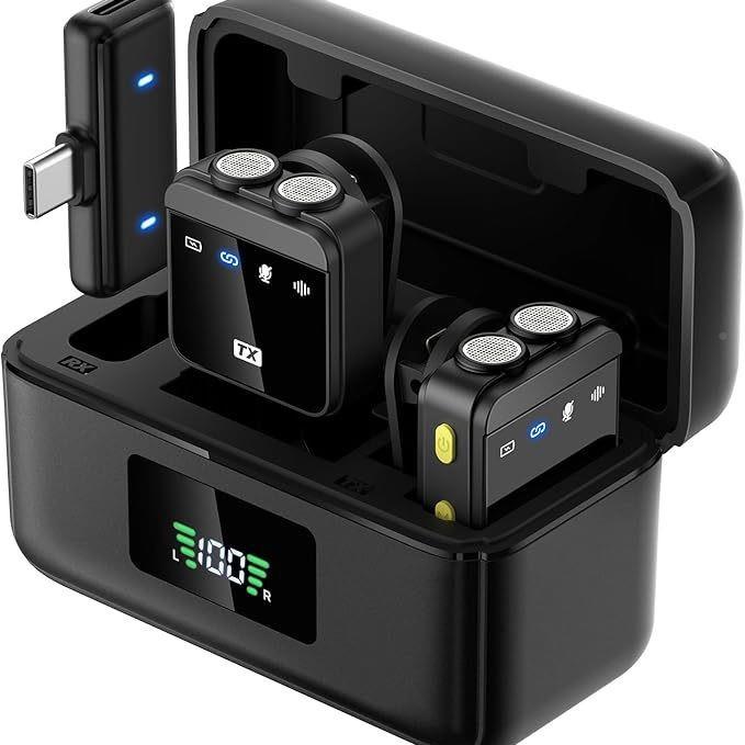 工厂新品Q9无线领Q9麦克风双夹头超清收音智能降噪一拖二直咪视播