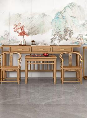 中堂六件套中式中堂四39272桌件农村堂套屋榆木客厅长新条条几八