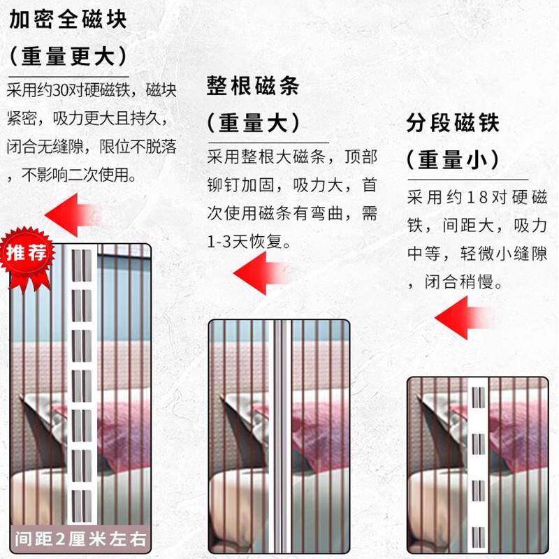 磁夏季磁家用蚊帐帘子防铁蚊门纱帘门纱ltao1002窗魔术贴吸条自隔