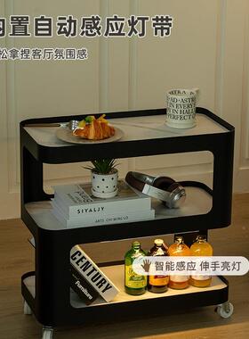 沙移发边几可动茶几客厅YFM简轻奢感小推车极轮岩带板置物架网红