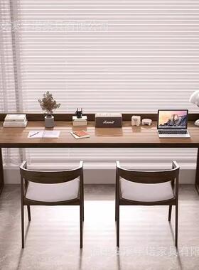 实书木大桌电靠脑桌现代户型双小人办公桌简约工作QXE台家用墙学