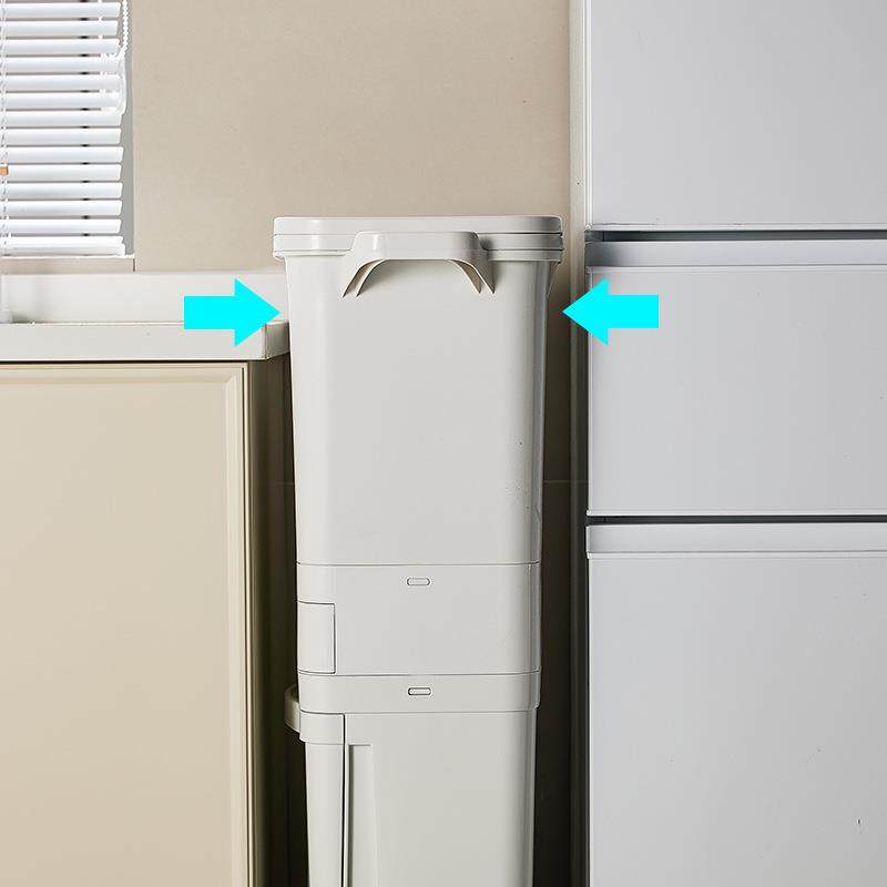 厨离房分类大垃圾桶家用带盖大PMI容干湿分按压双层量号厚垃圾筒