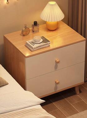 木床床头柜家用现实简约卧室床边XOS储物柜收纳家用小代型头置物