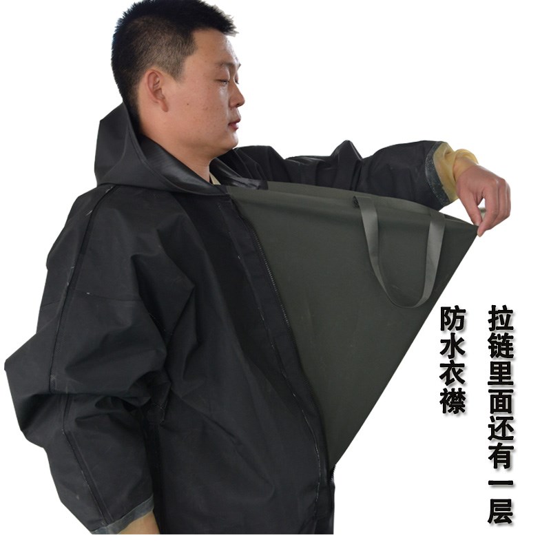 红诗雨防水防电耐磨耐酸碱全身连体挖藕服下水裤钓鱼裤水裤打鱼服
