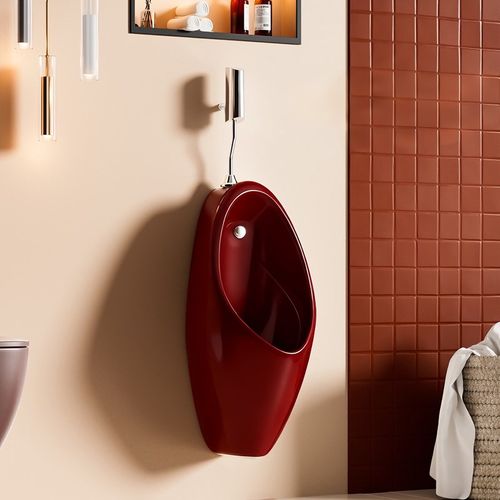 法式复古智能感应小便器公厕男士挂墙式商场壁挂式自动冲水小便斗