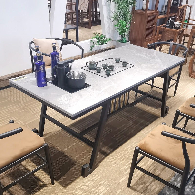 现代岩板茶台家用禅意办公一体泡茶书桌轻奢办公室功夫茶桌椅组合,住宅家具,家用茶台/茶桌,淘宝优惠券,粉丝福利购,淘宝优惠卷