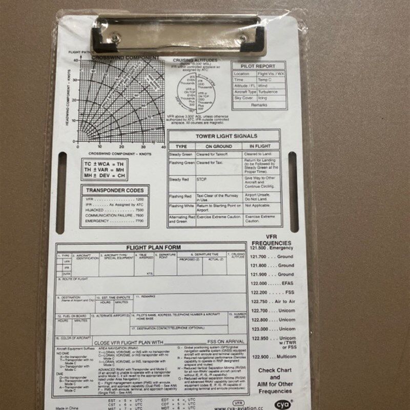 科灵飞行员专用膝板 IFR 铝合金飞行板 专用飞行测量夹板