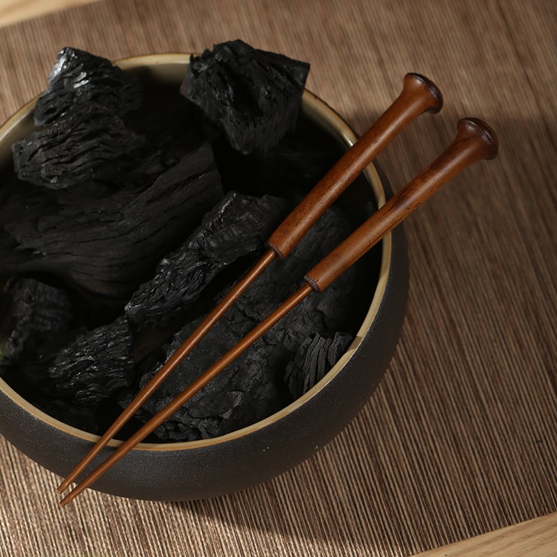 手工筇竹围炉煮茶具零配件火箸茶勺茶针火钵碳夹橄榄碳火钳夹家用