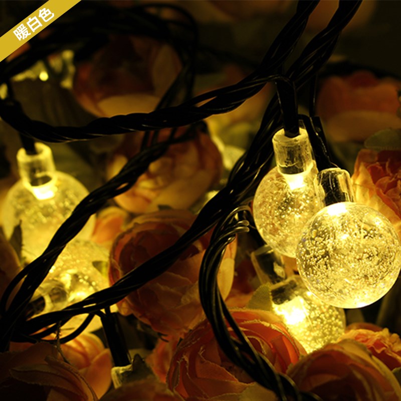 led彩灯闪灯串灯 水晶汽泡圆球婚庆节日装饰浪漫开业店庆彩灯