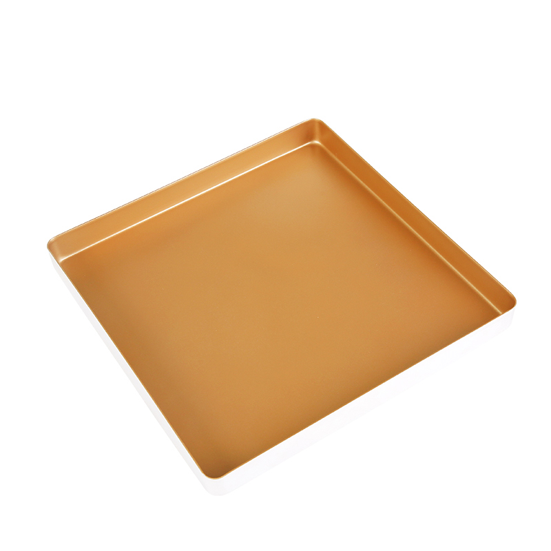 法焙客方形蛋糕卷烤盘28*28金色不沾家用牛轧糖雪花酥烤盘披萨
