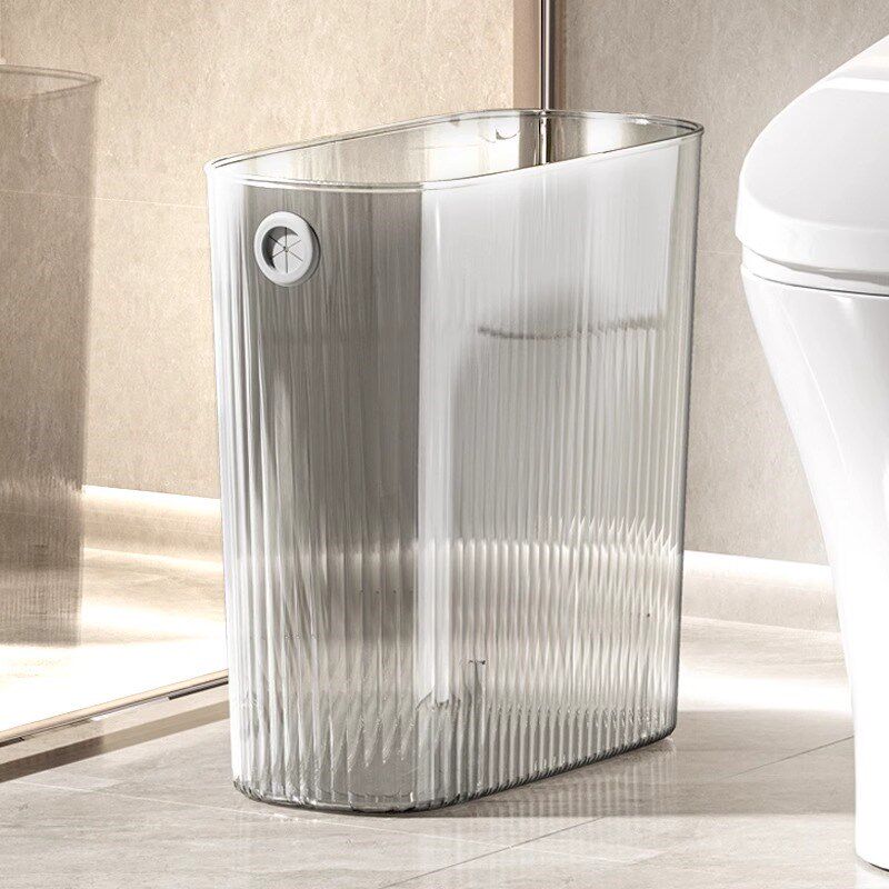 夹缝垃圾桶家用卫生间厕所窄小纸篓简约无盖客厅卧室透明卫生纸筒