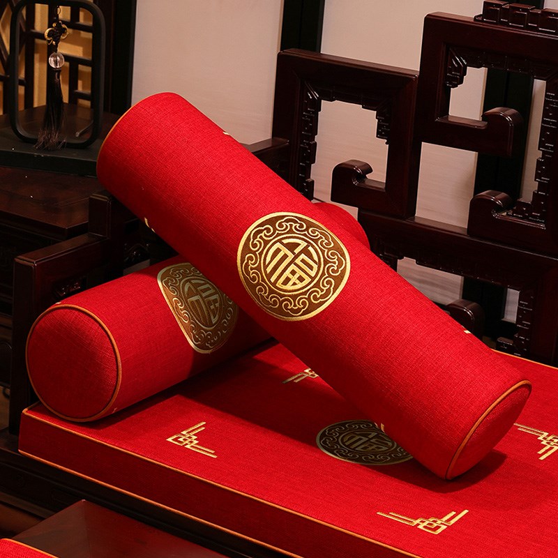 红木沙发侧边扶手枕客厅靠背垫实木罗汉床靠枕中式长方形护腰枕