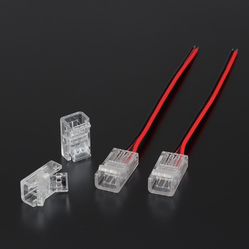 led灯带COB免焊接头卡扣连接线28贴片连接器配件焊线转接插头