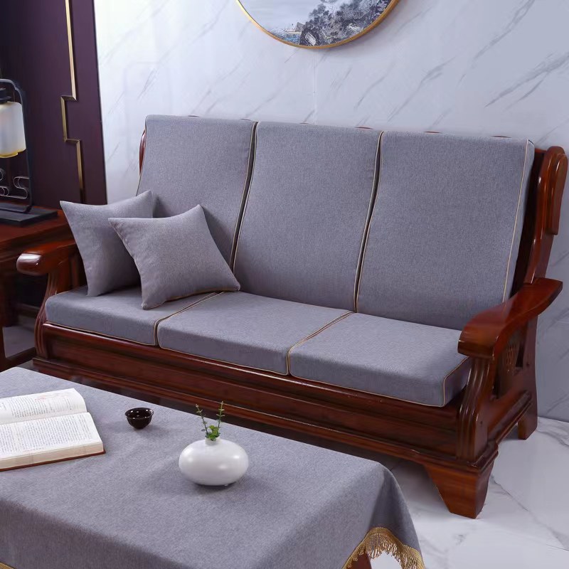实木沙发垫连身带靠背加厚中式四季防滑老式春秋椅联邦椅沙发坐垫
