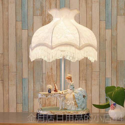 高档台灯卧室床复头古创意可欧式婚房装饰美式爱公主调光礼物陶瓷