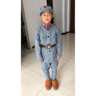 高档六一儿童红军演出服八军衣路服新四军成人红军期时服装唱合表