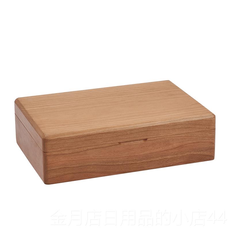高档库宝存处理实耳木首饰 北美樱桃木小容量手镯钉项链盒珠收纳