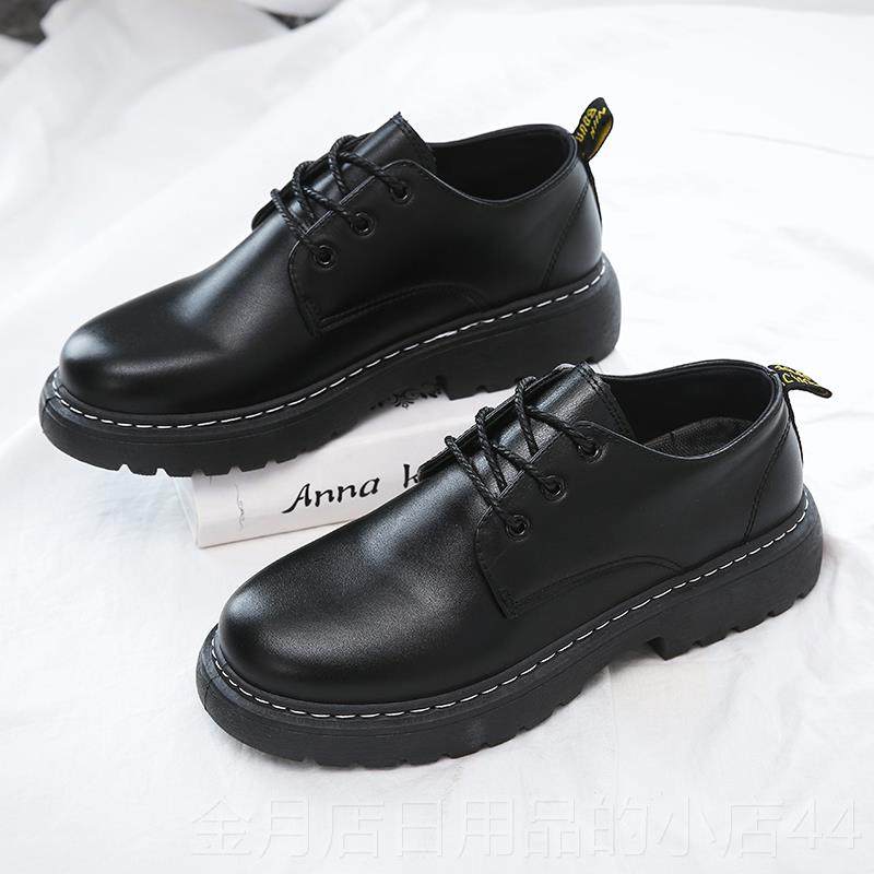 高档男鞋2023新款春季黑色鞋男青少皮年英伦小子皮鞋潮百流搭休闲