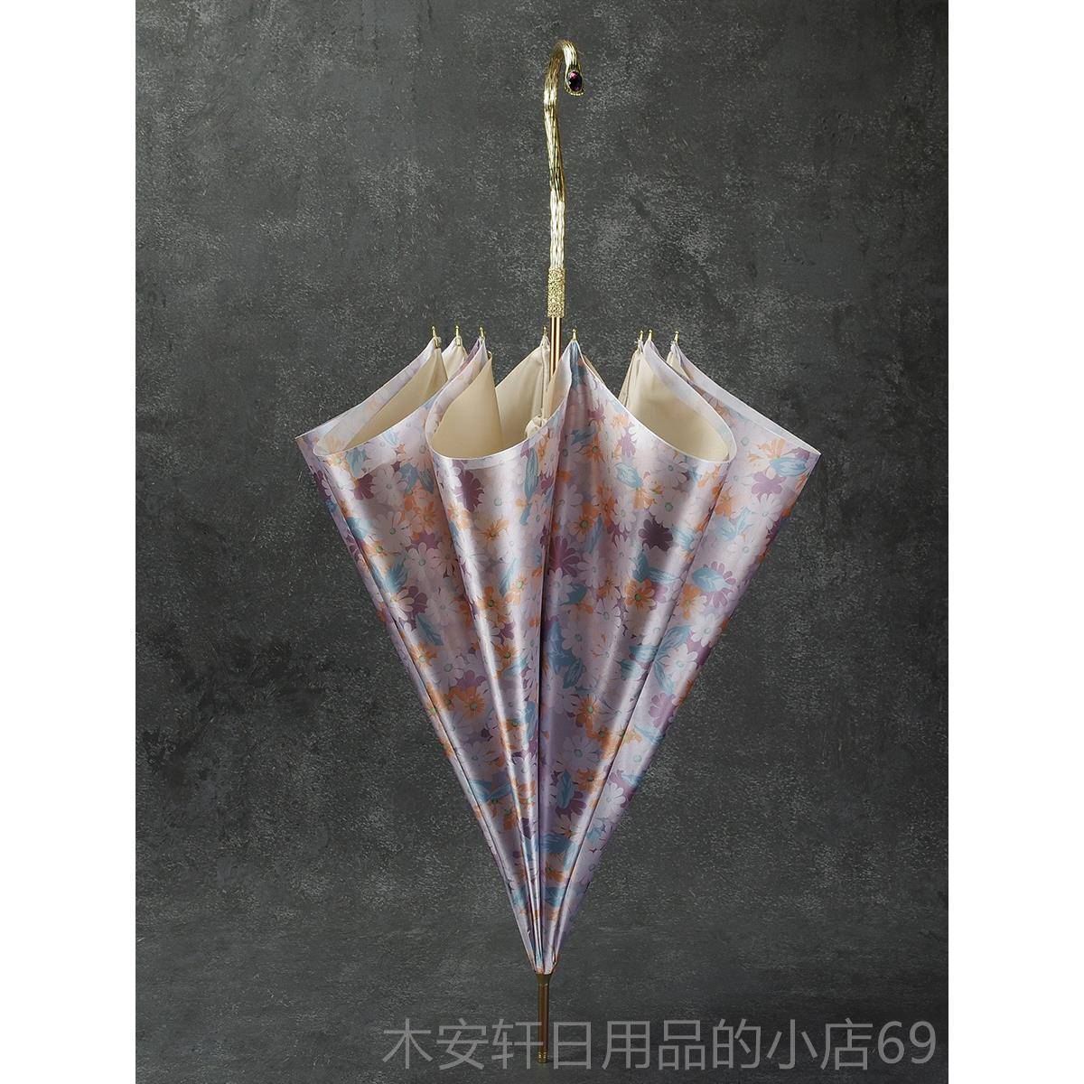 正品SUN双MYHOME?孔雀柄层晴雨伞女太阳伞复古阳伞高端宫遮廷长轻