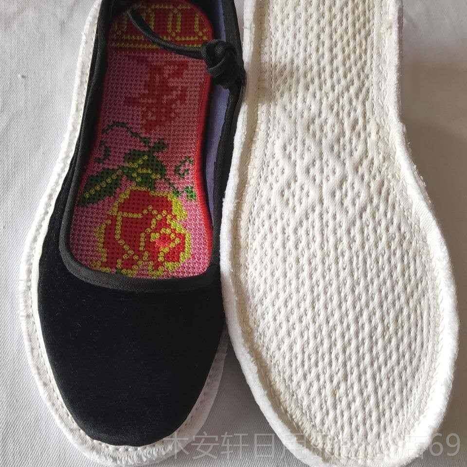 正品云头南绣花妈鞋千层底一字扣孕方口布鞋毛鞋低帮女式土家月子