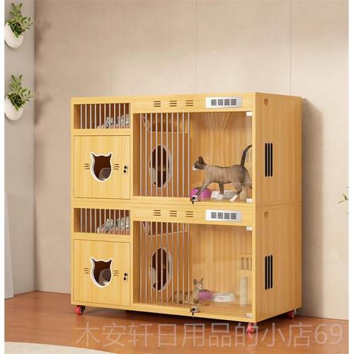 正品猫别墅层实木猫窝恒温猫养柜三豪华宠物展柜家用繁殖猫示舍寄