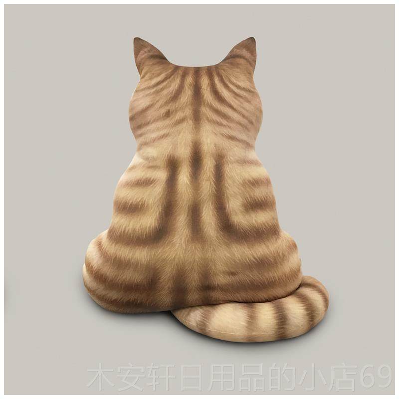 正品in背网红猫枕头娃娃毛玩具啡馆装咖饰韩式少女心绒靠垫枕头