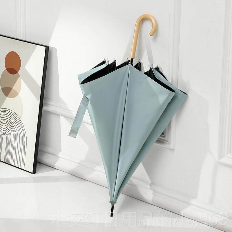 正品雨伞长o遮阳伞防晒抗UV杆黑胶遮阳伞学生定制广柄告伞印lg直o