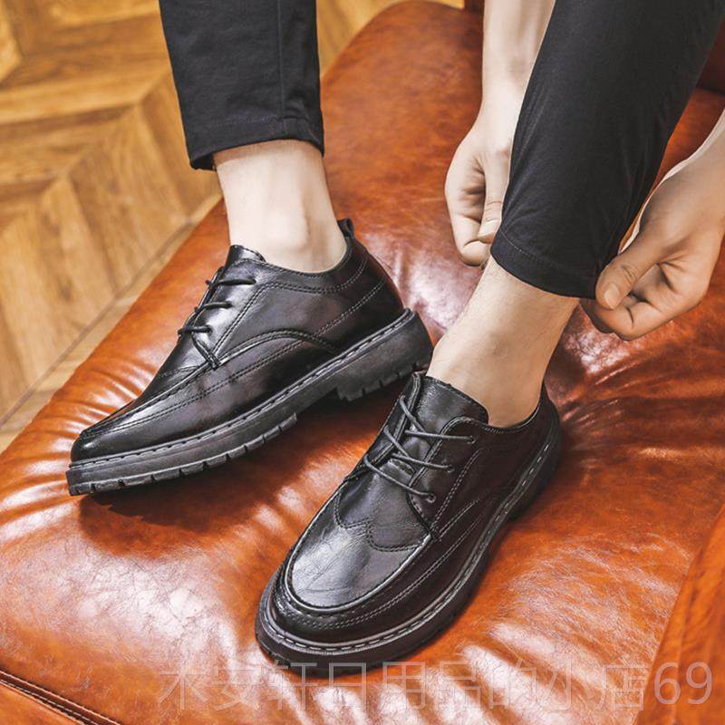 正品夏季英伦皮鞋男商务正装休闲 鞋百年韩版潮青流搭西结婚伴郎