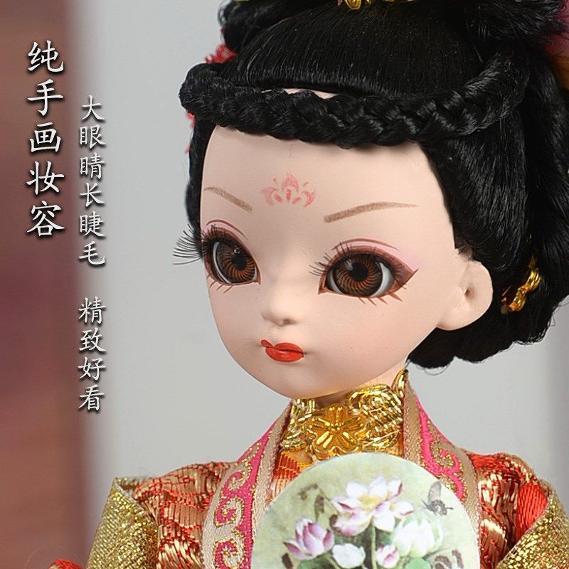 中国风特色绢人娃娃四大美女古装汉服戏曲人偶装饰摆件送老外礼品