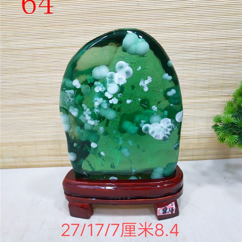 天然水晶精品琉璃美轮美奂晶莹剔透奇石观赏石绿色石头摆件收藏