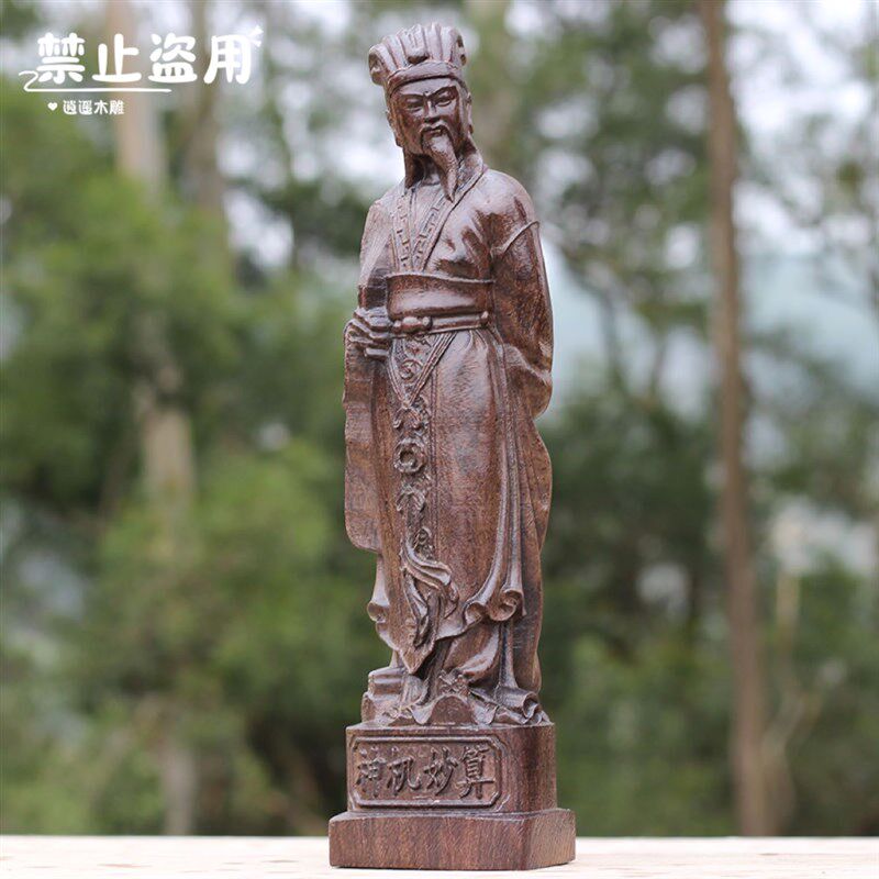 越南沉香木木雕诸葛亮摆件实木雕刻装饰品孔明客厅家居摆设工艺品