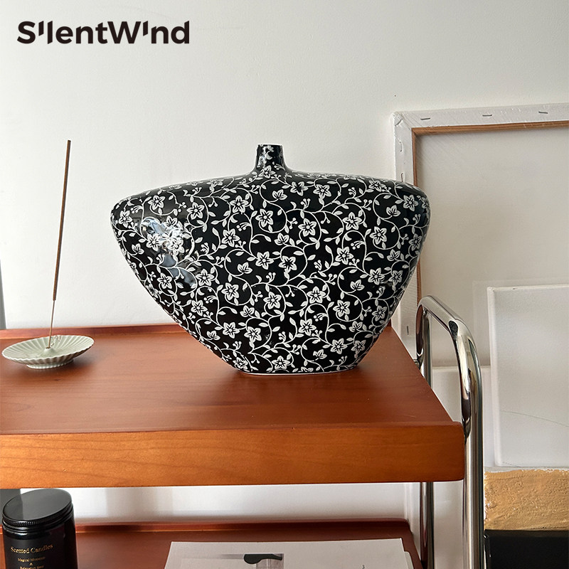 SilentWind中古法式陶瓷大花瓶中式花器插干燥树枝民宿样板间装饰