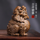 天然绿檀玉檀实木雕刻招财貔貅文玩手把件家居工艺品装 饰摆件