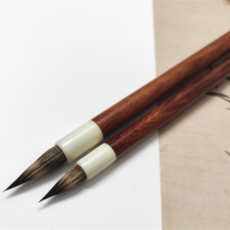 纯紫毫小楷兔毫野兔毛小楷毛笔抄经书法硬毫铁头信札笔瘦金体黑尖