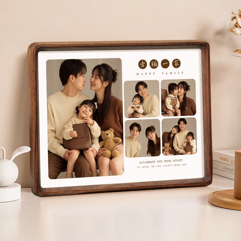 全家福实木相框摆台照片冲印定制高端打印制作宝宝照做成相册摆件