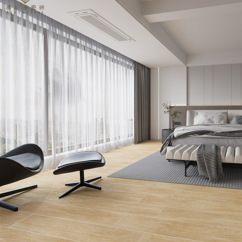 卧室木地板直边木纹条地砖200x1200房间阳台仿木纹防滑地砖木地板