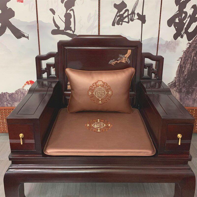 中式红木沙发皮坐垫夏季凉席实木椅子座垫子四季通用耐脏防滑定制