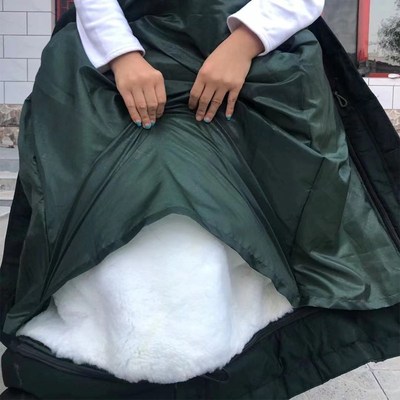 纯羊毛军大大衣男冬季羊皮毛一体加厚长款劳保工作棉服防寒大衣袄