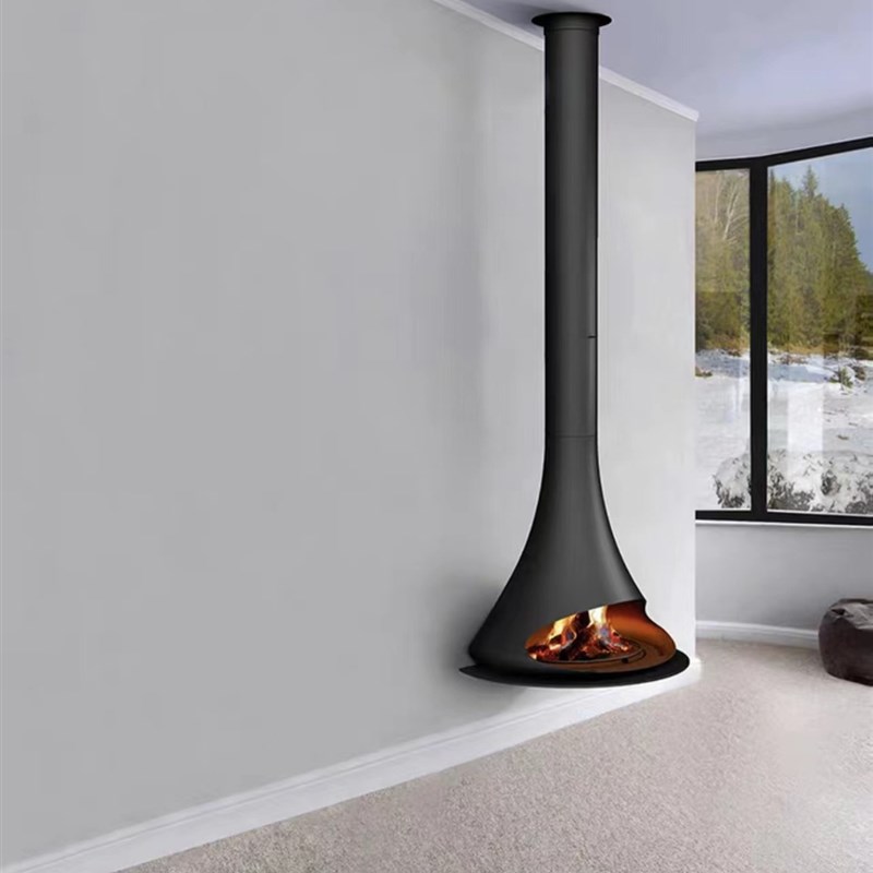 悬挂式壁炉真火木柴酒精3d雾化仿真碳壁炉取暖器别墅装饰温暖壁炉