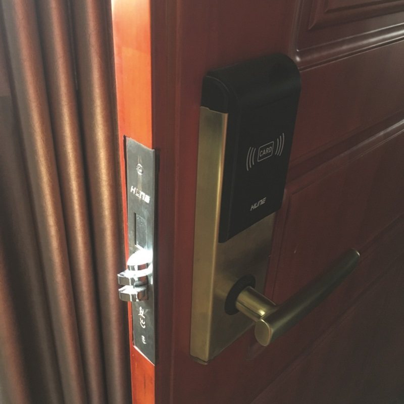 HUNE科裕酒店锁930感应式公寓宾馆智能防盗门机械锁滑动式锁头盖