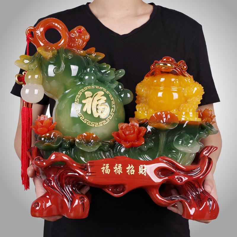 葫芦金蟾摆件招财家居客厅玄关吉祥摆设办公室收银台装饰开业礼品