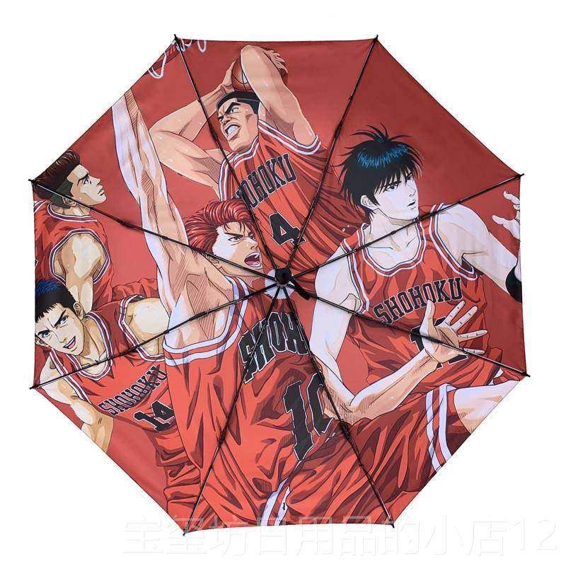 高档灌篮高伞手晴雨樱花道流川枫动漫边黑胶遮阳木自动伞男女周礼