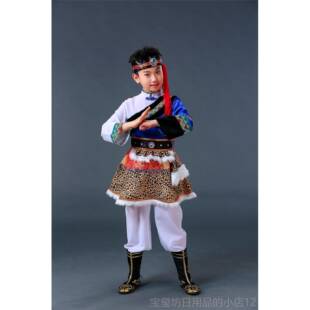 高档民族服少数民族儿服童中国风演出男女童藏族舞蹈藏装袍蒙古秋