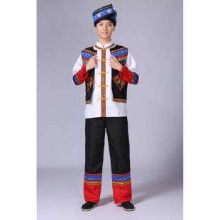 高档新款数成人男台东乡族演出服饰少族服装男民生合唱服舞表演服