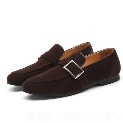 正品2025春季新款蹬皮男英士尖头小鞋伦韩版潮流豆豆鞋一脚发型师