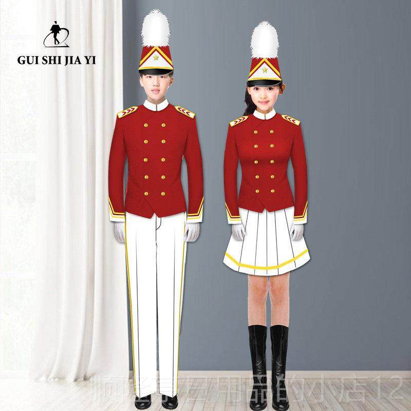 正品北京学生行进管乐队男女饰学生服鼓号队打鼓服长袖校演出服装