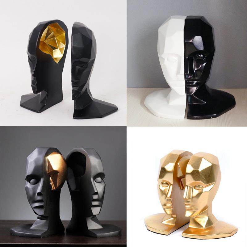 头像书挡人头书档摆件 维纳斯女神后现代几何书靠样板房软装饰品